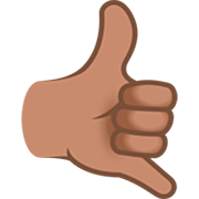 🤙🏽 Emoji Sinal «me Liga»: Pele Morena na JoyPixels 7.0.