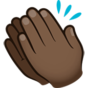 👏🏿 Emoji Manos Aplaudiendo: Tono De Piel Oscuro en JoyPixels 7.0.