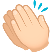 Emoji 👏🏻 Mani Che Applaudono: Carnagione Chiara su JoyPixels 7.0.