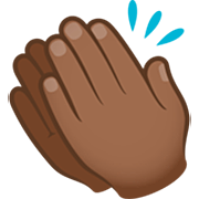👏🏾 Emoji Manos Aplaudiendo: Tono De Piel Oscuro Medio en JoyPixels 7.0.