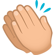 Emoji 👏🏼 Mani Che Applaudono: Carnagione Abbastanza Chiara su JoyPixels 7.0.