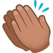 Emoji 👏🏽 Mani Che Applaudono: Carnagione Olivastra su JoyPixels 7.0.