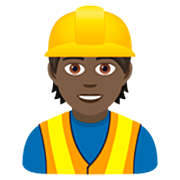 👷🏿 Emoji Trabalhador De Construção Civil: Pele Escura na JoyPixels 7.0.