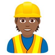 👷🏾 Emoji Bauarbeiter(in): mitteldunkle Hautfarbe JoyPixels 7.0.