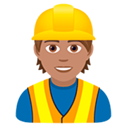👷🏽 Emoji Trabalhador De Construção Civil: Pele Morena na JoyPixels 7.0.