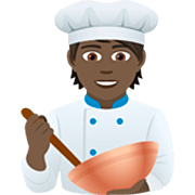 🧑🏿‍🍳 Emoji Cocinero: Tono De Piel Oscuro en JoyPixels 7.0.