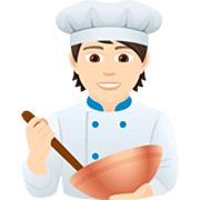 Emoji 🧑🏻‍🍳 Persona Che Cucina: Carnagione Chiara su JoyPixels 7.0.