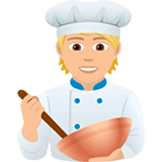 🧑🏼‍🍳 Emoji Cocinero: Tono De Piel Claro Medio en JoyPixels 7.0.