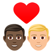 👨🏿‍❤️‍👨🏼 Emoji Casal Apaixonado - Homem: Pele Escura, Homem: Pele Morena Clara na JoyPixels 7.0.