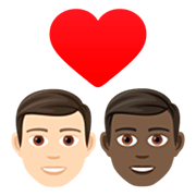 👨🏻‍❤️‍👨🏿 Emoji Liebespaar - Mann: helle Hautfarbe, Mann: dunkle Hautfarbe JoyPixels 7.0.