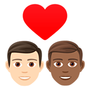 👨🏻‍❤️‍👨🏾 Emoji Pareja Enamorada - Hombre: Tono De Piel Claro, Hombre: Tono De Piel Oscuro Medio en JoyPixels 7.0.