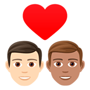 👨🏻‍❤️‍👨🏽 Emoji Casal Apaixonado - Homem: Pele Clara, Homem: Pele Morena na JoyPixels 7.0.
