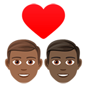 👨🏾‍❤️‍👨🏿 Emoji Pareja Enamorada - Hombre: Tono De Piel Oscuro Medio, Hombre: Tono De Piel Oscuro en JoyPixels 7.0.