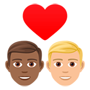 👨🏾‍❤️‍👨🏼 Emoji Pareja Enamorada - Hombre: Tono De Piel Oscuro Medio, Hombre: Tono De Piel Claro Medio en JoyPixels 7.0.