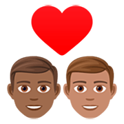 👨🏾‍❤️‍👨🏽 Emoji Casal Apaixonado - Homem: Pele Morena Escura, Homem: Pele Morena na JoyPixels 7.0.