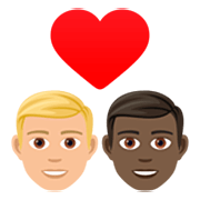 👨🏼‍❤️‍👨🏿 Emoji Pareja Enamorada - Hombre: Tono De Piel Claro Medio, Hombre: Tono De Piel Oscuro en JoyPixels 7.0.