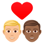 👨🏼‍❤️‍👨🏾 Emoji Liebespaar - Mann: mittelhelle Hautfarbe, Mann: mitteldunkle Hautfarbe JoyPixels 7.0.