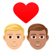 👨🏼‍❤️‍👨🏽 Emoji Liebespaar - Mann: mittelhelle Hautfarbe, Mann: mittlere Hautfarbe JoyPixels 7.0.