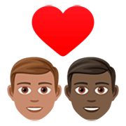 👨🏽‍❤️‍👨🏿 Emoji Casal Apaixonado - Homem: Pele Morena, Homem: Pele Escura na JoyPixels 7.0.