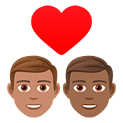 👨🏽‍❤️‍👨🏾 Emoji Pareja Enamorada - Hombre: Tono De Piel Medio, Hombre: Tono De Piel Oscuro Medio en JoyPixels 7.0.