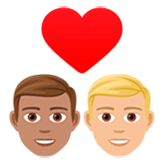 👨🏽‍❤️‍👨🏼 Emoji Liebespaar - Mann: mittlere Hautfarbe, Mann: mittelhelle Hautfarbe JoyPixels 7.0.