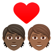 🧑🏿‍❤️‍🧑🏾 Emoji Liebespaar: Person, Person, dunkle Hautfarbe, mitteldunkle Hautfarbe JoyPixels 7.0.