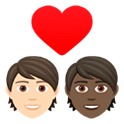 🧑🏻‍❤️‍🧑🏿 Emoji Liebespaar: Person, Person, helle Hautfarbe, dunkle Hautfarbe JoyPixels 7.0.