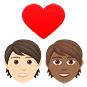 Emoji 🧑🏻‍❤️‍🧑🏾 Coppia Con Cuore: persona, persona, Carnagione Chiara, Carnagione Abbastanza Scura su JoyPixels 7.0.