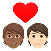 🧑🏾‍❤️‍🧑🏻 Emoji Liebespaar: Person, Person, mitteldunkle Hautfarbe, helle Hautfarbe JoyPixels 7.0.