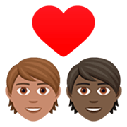 🧑🏽‍❤️‍🧑🏿 Emoji Liebespaar: Person, Person, mittlere Hautfarbe, dunkle Hautfarbe JoyPixels 7.0.