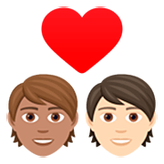 🧑🏽‍❤️‍🧑🏻 Emoji Liebespaar: Person, Person, mittlere Hautfarbe, helle Hautfarbe JoyPixels 7.0.