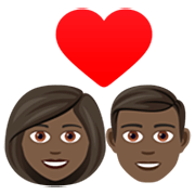 👩🏿‍❤️‍👨🏿 Emoji Casal Apaixonado - Mulher: Pele Escura, Homem: Pele Escura na JoyPixels 7.0.