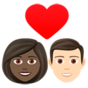 👩🏿‍❤️‍👨🏻 Emoji Casal Apaixonado - Mulher: Pele Escura, Homem: Pele Clara na JoyPixels 7.0.