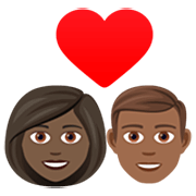 👩🏿‍❤️‍👨🏾 Emoji Pareja Enamorada - Mujer: Tono De Piel Oscuro, Hombre: Tono De Piel Oscuro Medio en JoyPixels 7.0.