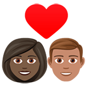 👩🏿‍❤️‍👨🏽 Emoji Casal Apaixonado - Mulher: Pele Escura, Homem: Pele Morena na JoyPixels 7.0.