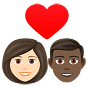 👩🏻‍❤️‍👨🏿 Emoji Casal Apaixonado - Mulher: Pele Clara, Homem: Pele Escura na JoyPixels 7.0.