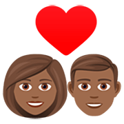 👩🏾‍❤️‍👨🏾 Emoji Pareja Enamorada - Mujer: Tono De Piel Oscuro Medio, Hombre: Tono De Piel Oscuro Medio en JoyPixels 7.0.
