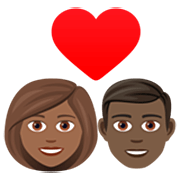 👩🏾‍❤️‍👨🏿 Emoji Casal Apaixonado - Mulher: Pele Morena Escura, Homem: Pele Escura na JoyPixels 7.0.