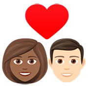 👩🏾‍❤️‍👨🏻 Emoji Pareja Enamorada - Mujer: Tono De Piel Oscuro Medio, Hombre: Tono De Piel Claro en JoyPixels 7.0.