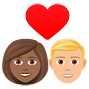 Emoji 👩🏾‍❤️‍👨🏼 Bacio Tra Coppia - Donna: Carnagione Abbastanza Scura, Uomo: Carnagione Abbastanza Chiara su JoyPixels 7.0.