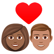 Couple Avec Cœur - Femme: Peau Mate, Homme: Peau Légèrement Mate JoyPixels 7.0.