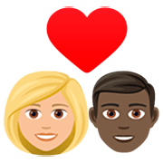 👩🏼‍❤️‍👨🏿 Emoji Liebespaar - Frau: mittelhelle Hautfarbe, Mann: dunkle Hautfarbe JoyPixels 7.0.