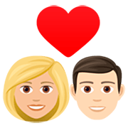 Émoji 👩🏼‍❤️‍👨🏻 Couple Avec Cœur - Femme: Peau Moyennement Claire, Homme: Peau Claire sur JoyPixels 7.0.