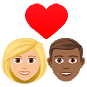 👩🏼‍❤️‍👨🏾 Emoji Liebespaar - Frau: mittelhelle Hautfarbe, Mann: mitteldunkle Hautfarbe JoyPixels 7.0.