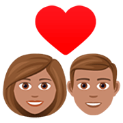 👩🏽‍❤️‍👨🏽 Emoji Casal Apaixonado - Mulher: Pele Morena, Homem: Pele Morena na JoyPixels 7.0.