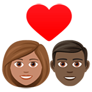 Emoji 👩🏽‍❤️‍👨🏿 Coppia Con Cuore - Donna: Carnagione Olivastra, Uomo: Carnagione Scura su JoyPixels 7.0.