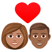 Couple Avec Cœur - Femme: Peau Légèrement Mate, Homme: Peau Mate JoyPixels 7.0.