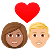 Emoji 👩🏽‍❤️‍👨🏼 Coppia Con Cuore - Donna: Carnagione Olivastra, Uomo: Carnagione Abbastanza Chiara su JoyPixels 7.0.