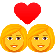 👩‍❤️‍👩 Emoji Liebespaar: Frau, Frau JoyPixels 7.0.