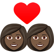 👩🏿‍❤️‍👩🏿 Emoji Casal Apaixonado - Mulher: Pele Escura, Mulher: Pele Escura na JoyPixels 7.0.